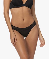 Calvin Klein Microfiber and Lace Thong - Black