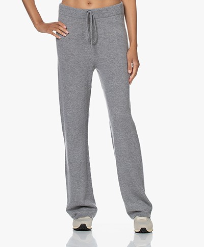 LaSalle Knitted Virgin Wool Blend Pants - Grey