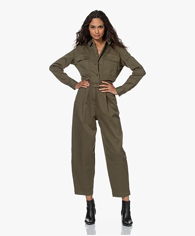 Denham Jodie Military Style Jumpsuit - Army Green