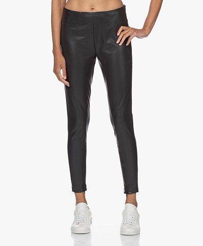 Woman by Earn Peggy Faux Leather Pants - Charcoal