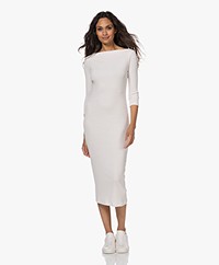 James Perse Rib Jersey Boat Neck Dress - Oyster
