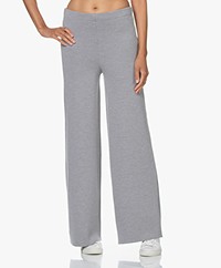 LaSalle Knitted Virgin Wool Flared Pants - Grey