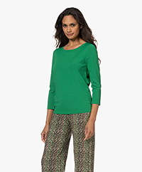 KYRA Cilo Viscosemix Three-quarter Sleeve Sweater - True Green