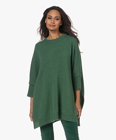 Sibin/Linnebjerg Miley Oversized Poncho Trui - Clear Green