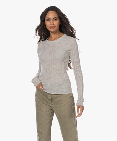 Drykorn Erma Seamless Ribbed Sweater - Light Grey