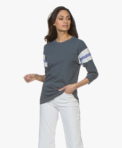 Closed Jersey T-shirt with Cropped Sleeves - Atlantis