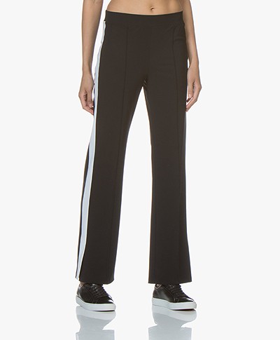 LaSalle Tech Jersey Side Stripe Pants - Black/White