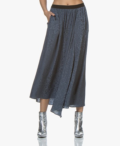 Zadig & Voltaire Jess Silk Jacquard Skirt - Greyish Blue 