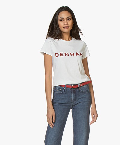 Denham Arrow Logo T-shirt - White/Red