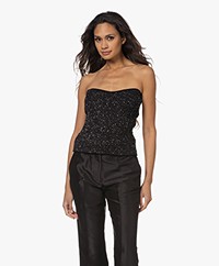 ba&sh Puck Strapless Knitted Sequin Top - Black