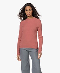 Resort Finest Ribbed Wool Blend Mock Neck Sweater - Ruby Chocolate