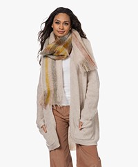 indi & cold Mohair Blend Check Scarf - Multicolor