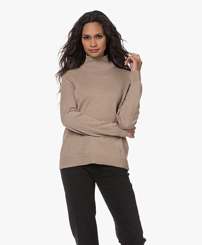 MUNTHE Goldilock Wool-Cotton Blend Turtleneck Sweater - Sand