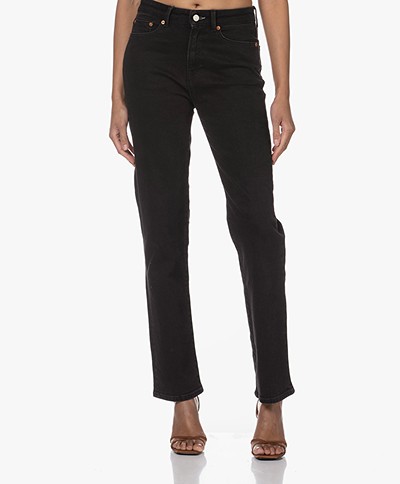 Denham Bardot Wide Straight Fit Jeans - Zwart