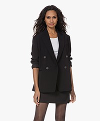 Vince Crepe Double Breasted Blazer - Black