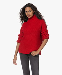 Drykorn Arwen Rib Knit Turtleneck Sweater - Red