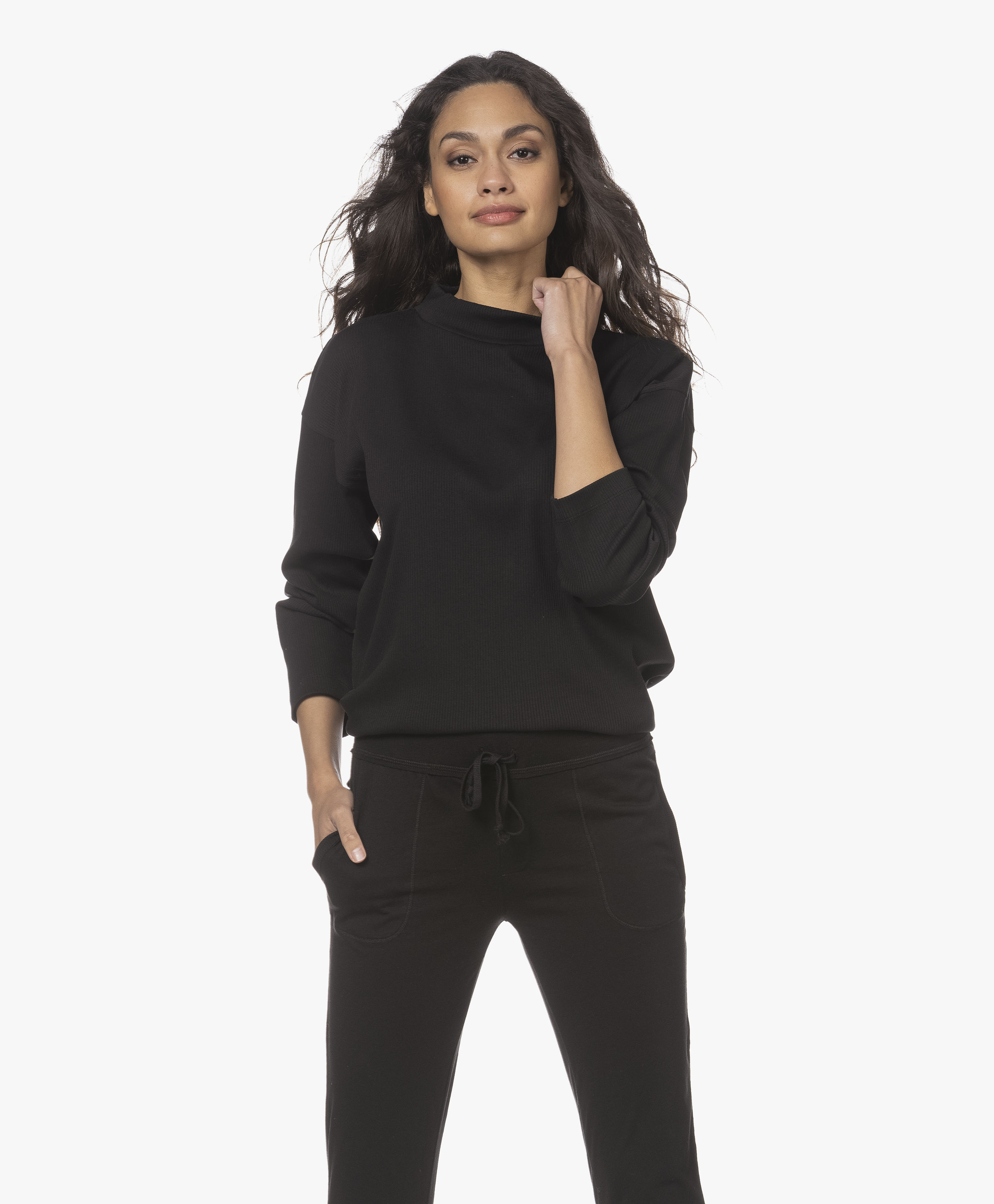 pima cotton mock turtleneck womens