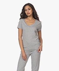 Skin Pima Katoenen V-hals T-shirt - Grijs Mêlee