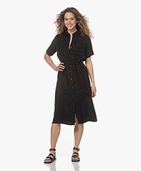 Denham Denise Cupro Blend Midi Shirt Dress - Black