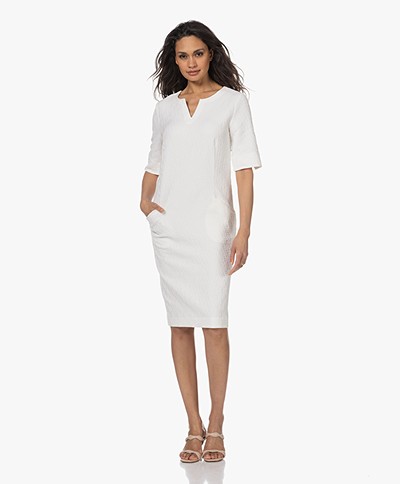 KYRA Sinne Graphic Jacquard Dress - Warm White