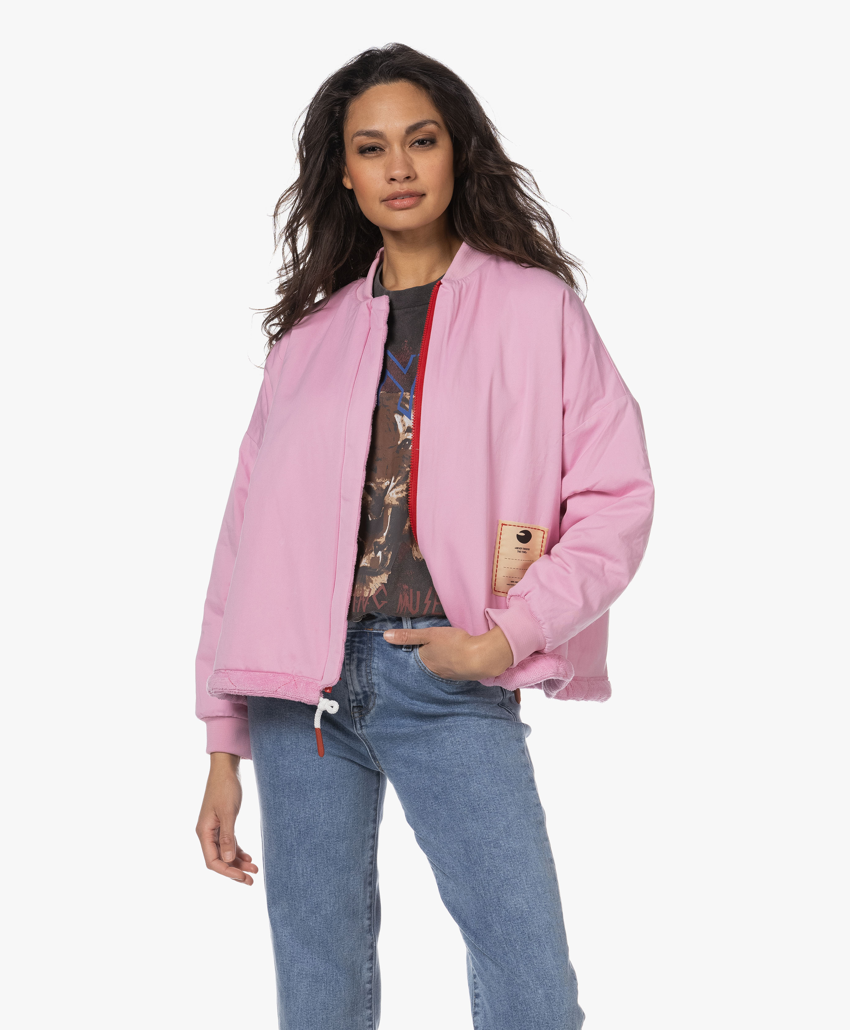 Baindoux Sunset Reversible Bomber Jacket - Pink - sunset pink