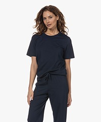 HANRO Organic Cotton Short Sleeved T-shirt - Deep Navy