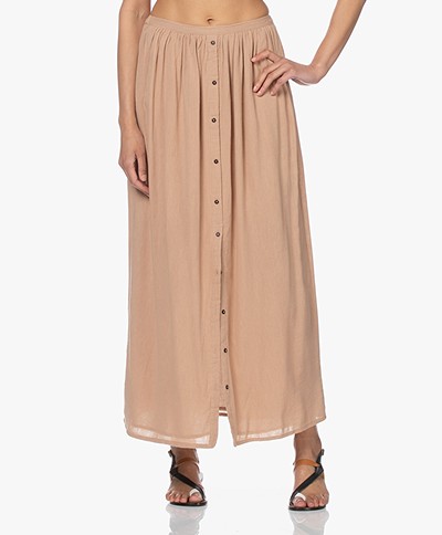 by-bar Molly Crinkle Viscose Maxi Rok - Nude