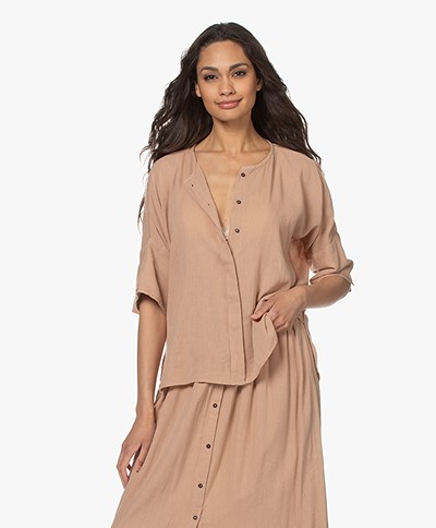 by-bar Minde Crinkle Blouse - Nude