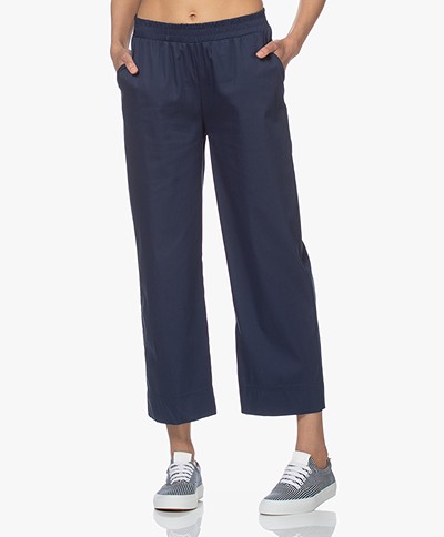 LaSalle Stretch Cotton Pull-on Pants - Navy