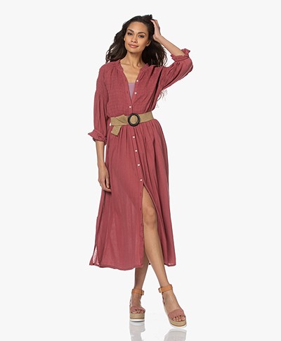 by-bar Loulou Smocked Maxi Dress - Bright Plum