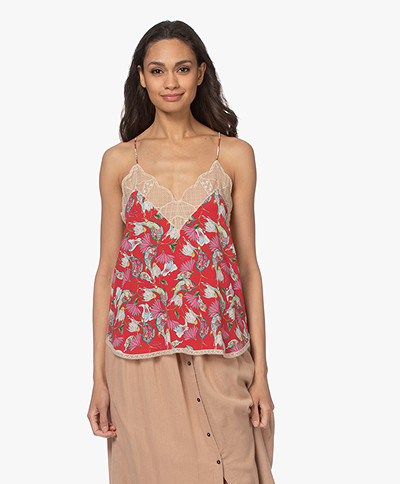 Zadig & Voltaire Christy Printed Silk Camisole - Rouge