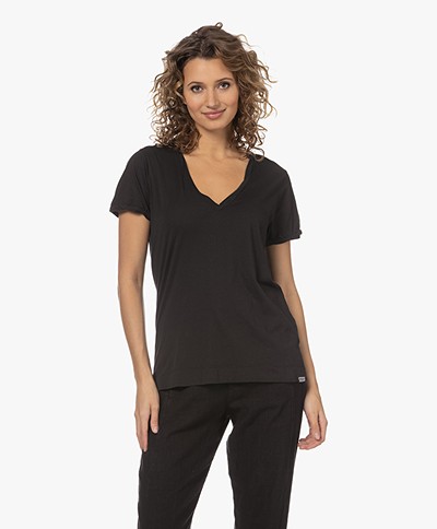 Penn&Ink N.Y Cotton Slub Jersey Short Sleeve T-shirt - Black