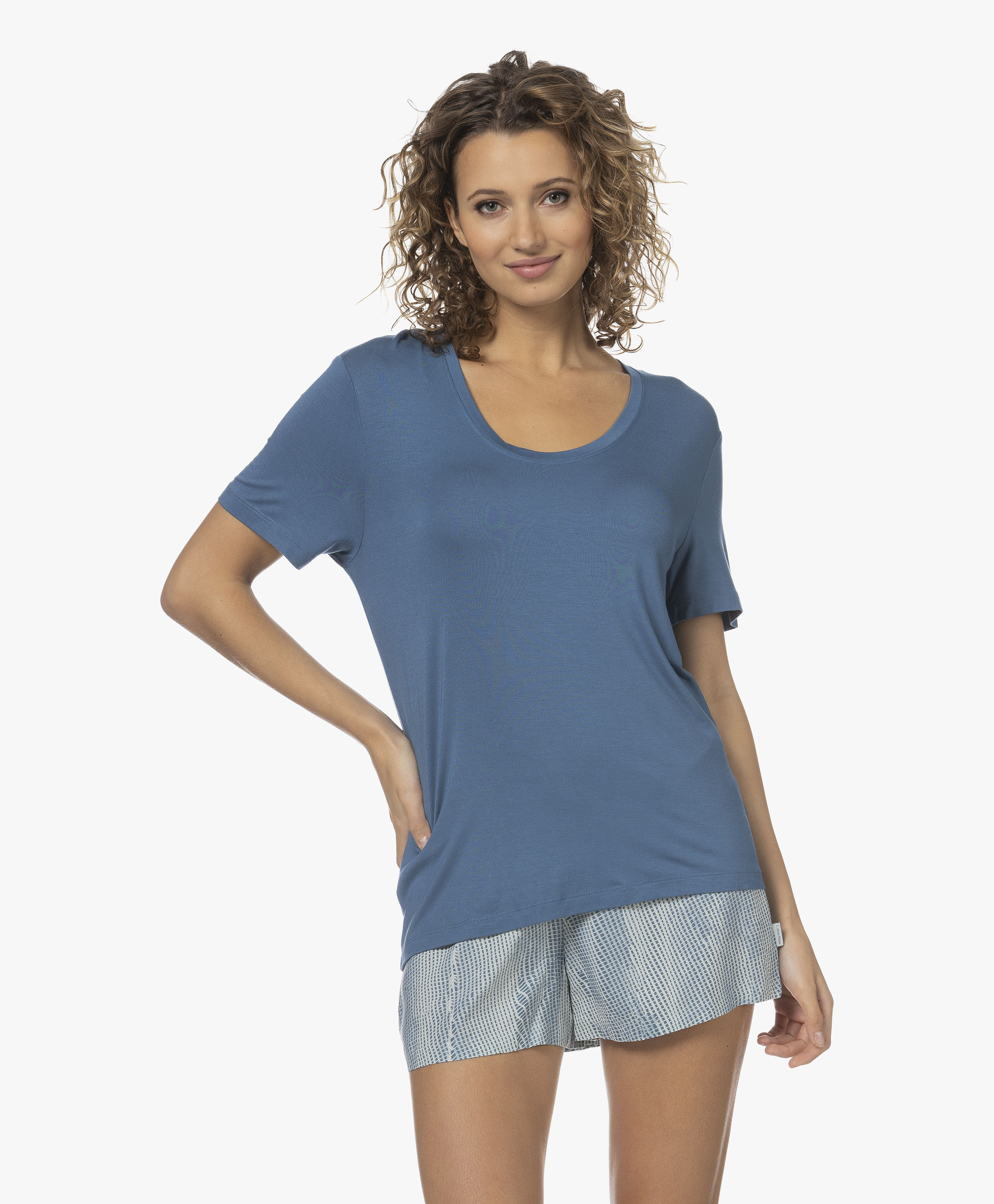 Calvin Klein Modal Jersey Scoop Neck T-shirt - Midnight - qs6968e cha -  midnight