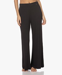 Calvin Klein Modal Ribbed Jersey Loose-fit Pants - Black
