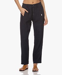 Penn&Ink N.Y Relaxed-Fit Linen Pants - Navy