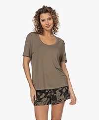 Calvin Klein Modal Jersey Scoop Neck T-shirt - Gray Olive