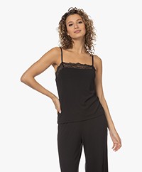 Calvin Klein Modal Ribbed Jersey Lace Camisole - Black