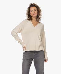 Woman by Earn Anna Modal Blend Knit V-neck Sweater - White