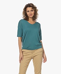 Sibin/Linnebjerg Cora Knitted Viscose T-shirt - Sea Green