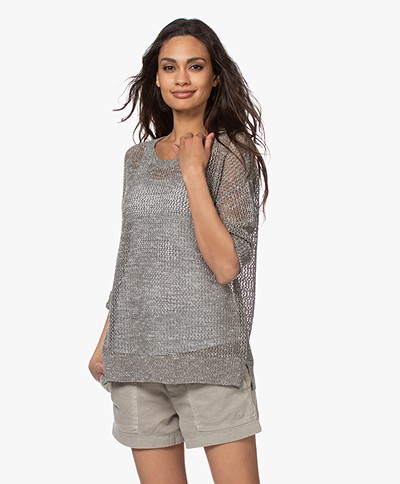 Repeat Open-knit Sweater with Shiny Yarns - Burla