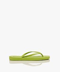 Sleepers Tapered Natural Rubber Flip Flops - Lime Green