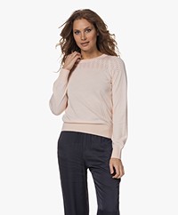 Plein Publique La Damme Finely Knitted Sweater with Openwork Details - Soft Salmon
