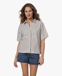 GAI+LISVA Elena Striped Shirt Blouse - Mulch White Stripe