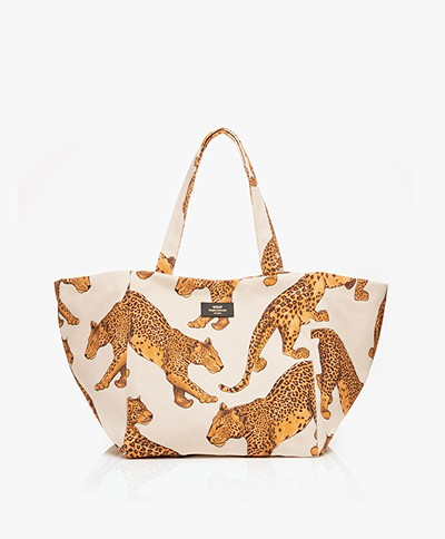 WOUF Leopard XL Totebag - Off-white/Yellow