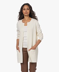 Sibin/Linnebjerg Vera Halflang Open Vest - Off-white