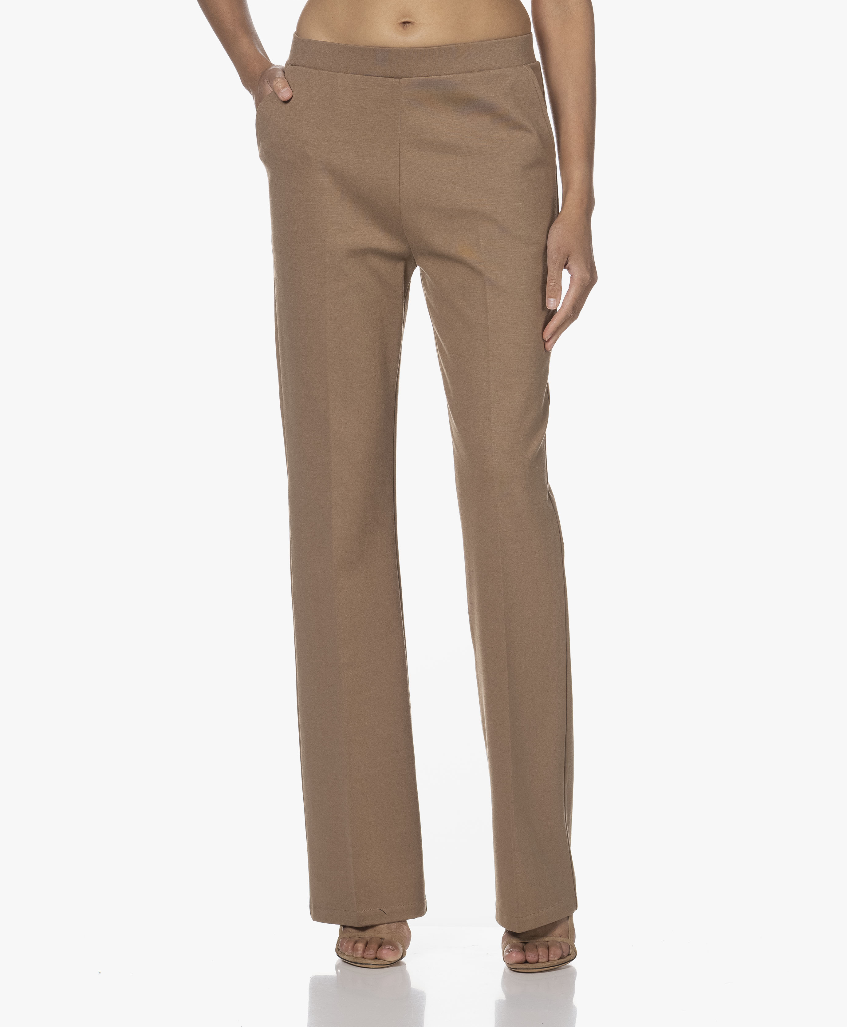 brown bootcut trousers ladies