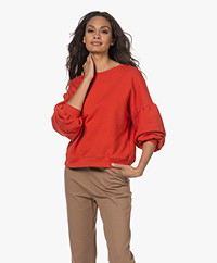 by-bar Aisa Balloon Sleeve Sweater - Candy Red