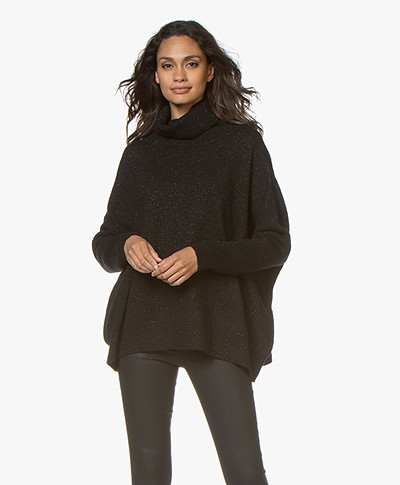 Sibin/Linnebjerg Tallulah Lurex Turtleneck Sweater - Black