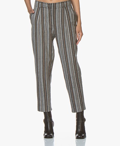 Vanessa Bruno Malice Striped Cotton Pants - Cendre
