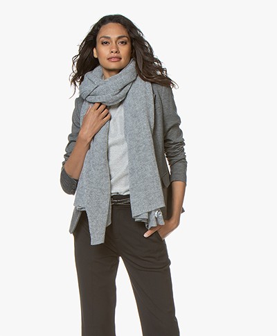 Repeat Pure Cashmere Scarf - Light Grey